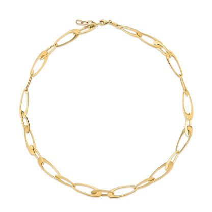 Gargantilla de eslabones ovalados italianos de oro amarillo de 14K