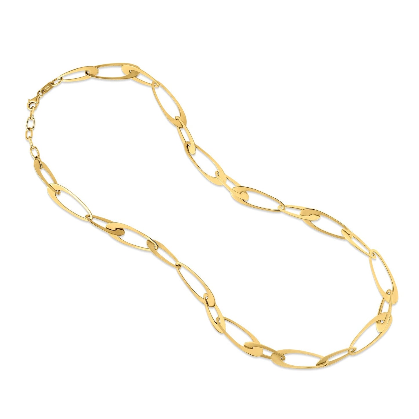 Gargantilla de eslabones ovalados italianos de oro amarillo de 14K