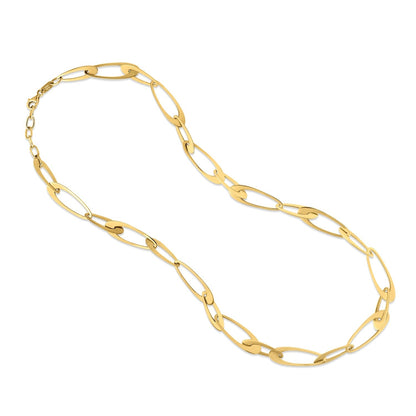 Gargantilla de eslabones ovalados italianos de oro amarillo de 14K
