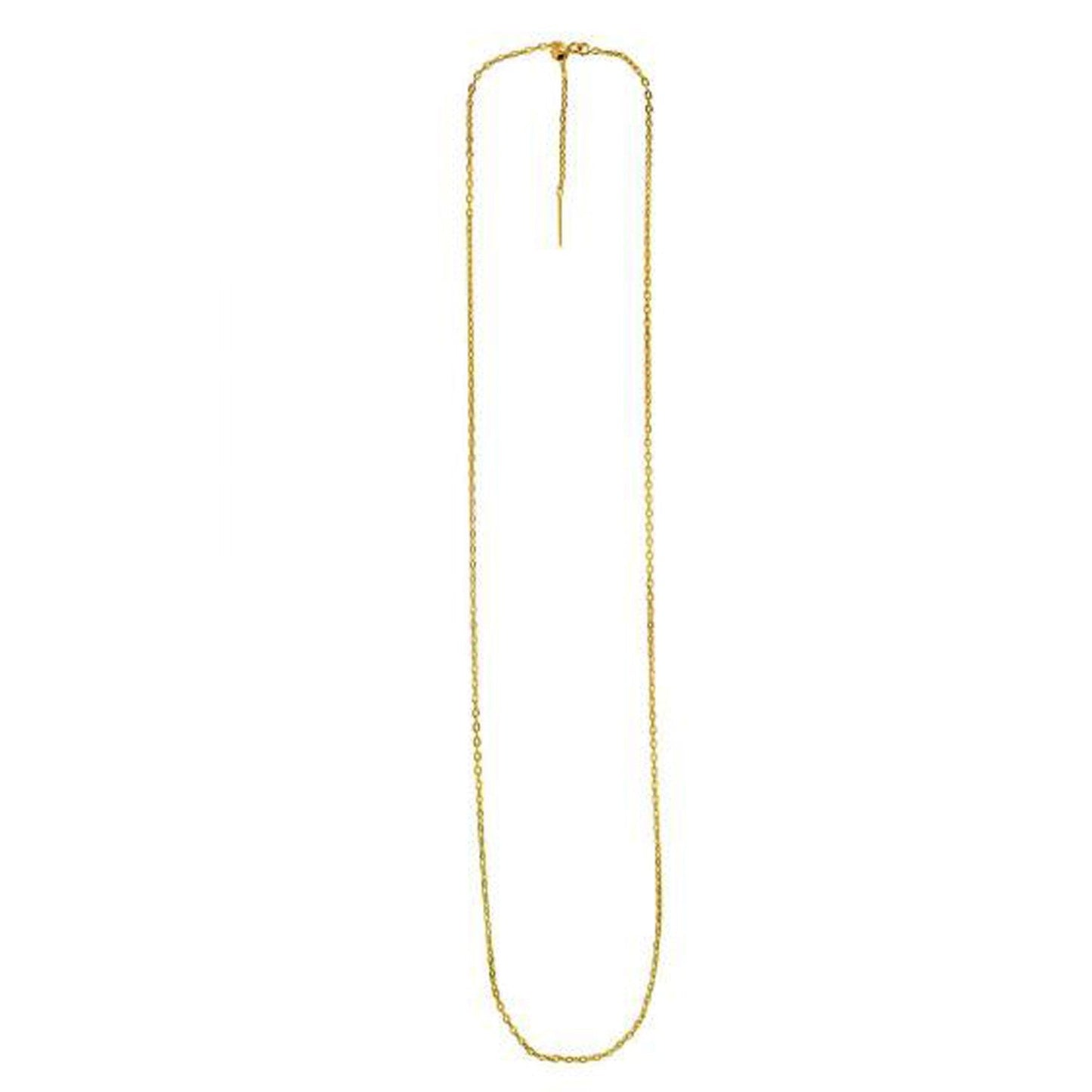 Cadena de cable ajustable sin fin en oro amarillo de 14k (1.70 mm)