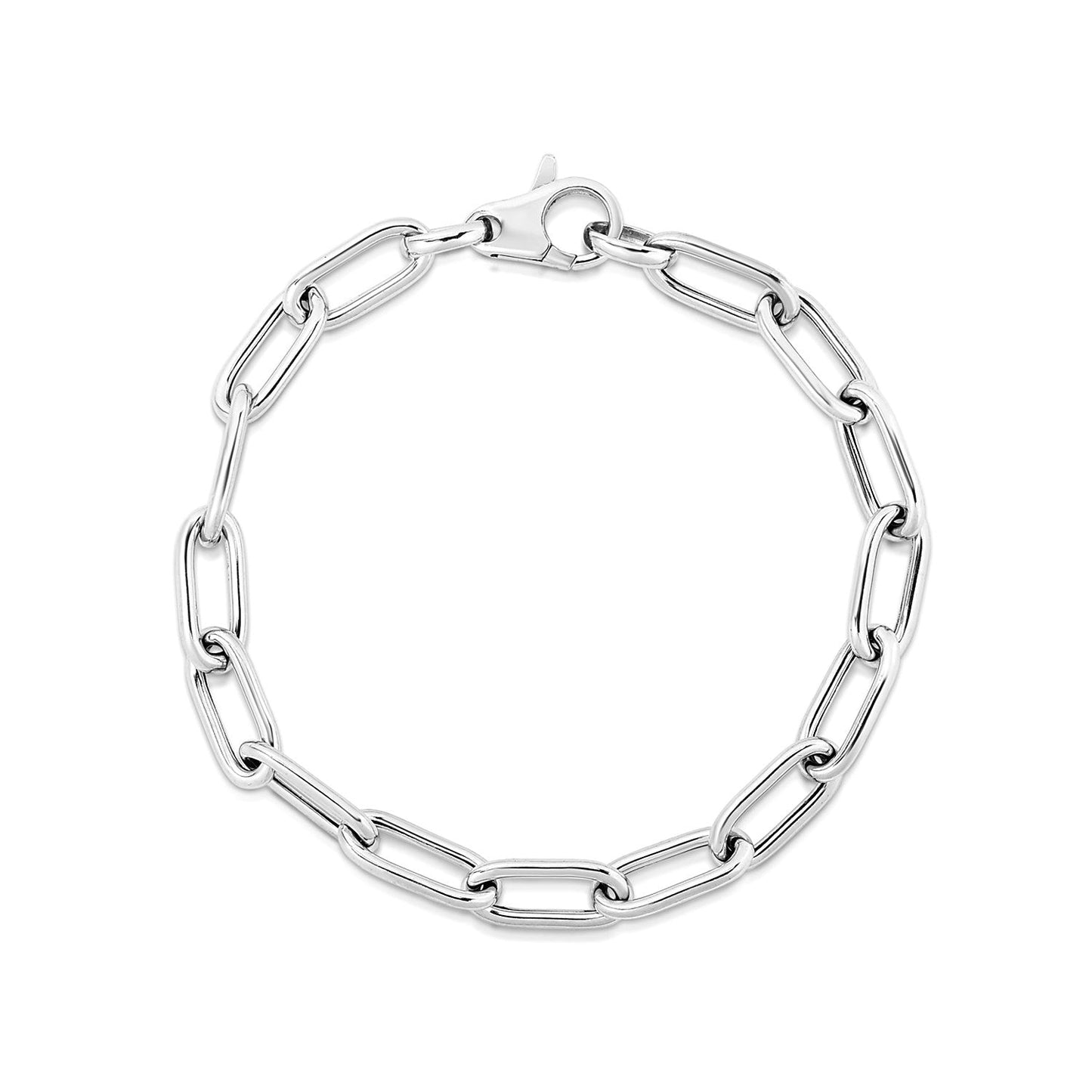 Pulsera de cadena de eslabones anchos de plata de ley