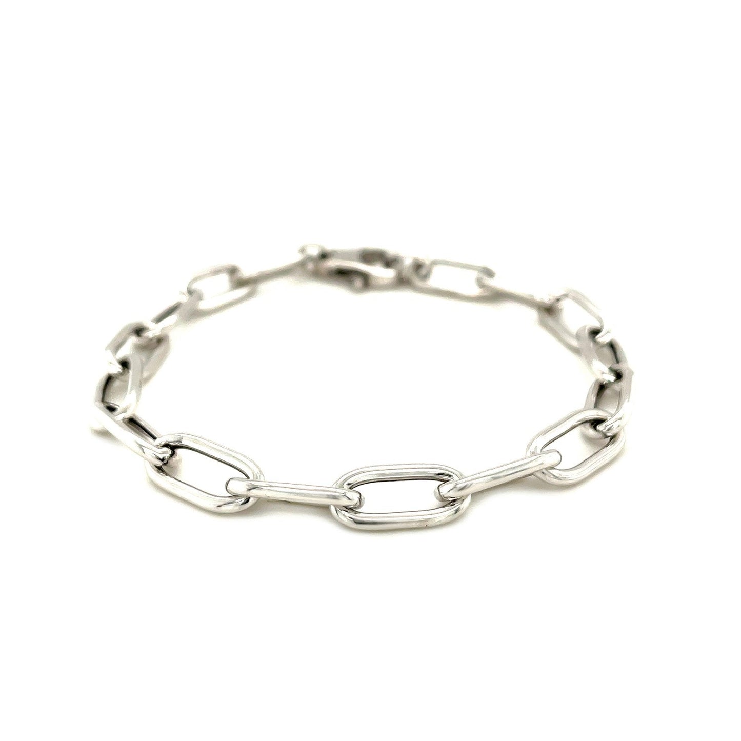 Pulsera de cadena de eslabones anchos de plata de ley