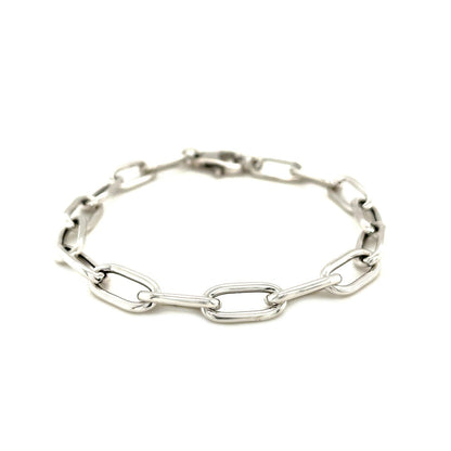 Pulsera de cadena de eslabones anchos de plata de ley