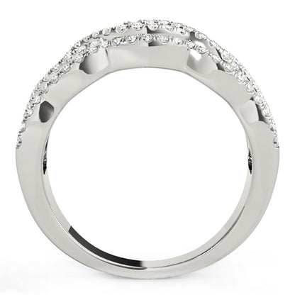 Anillo de oro blanco de 14k con cuatro curvas y diamantes (5/8 cttw)