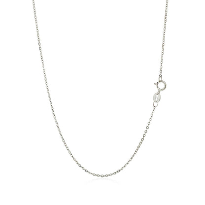 Collar mini corazón pulido de oro blanco de 14k