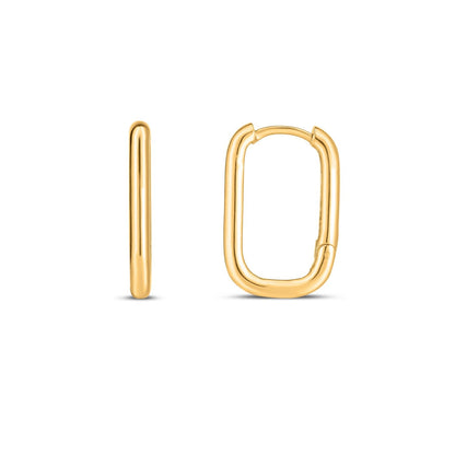 Arracadas grandes de oro amarillo de 14k con diseño de clip