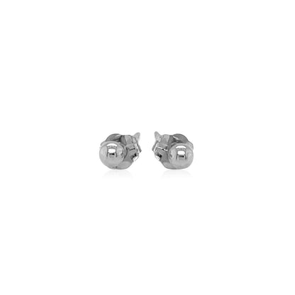 Pendientes de bola de oro blanco de 14k (3,0 mm)