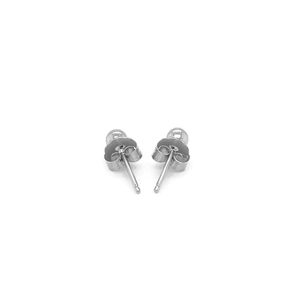 Pendientes de bola de oro blanco de 14k (3,0 mm)