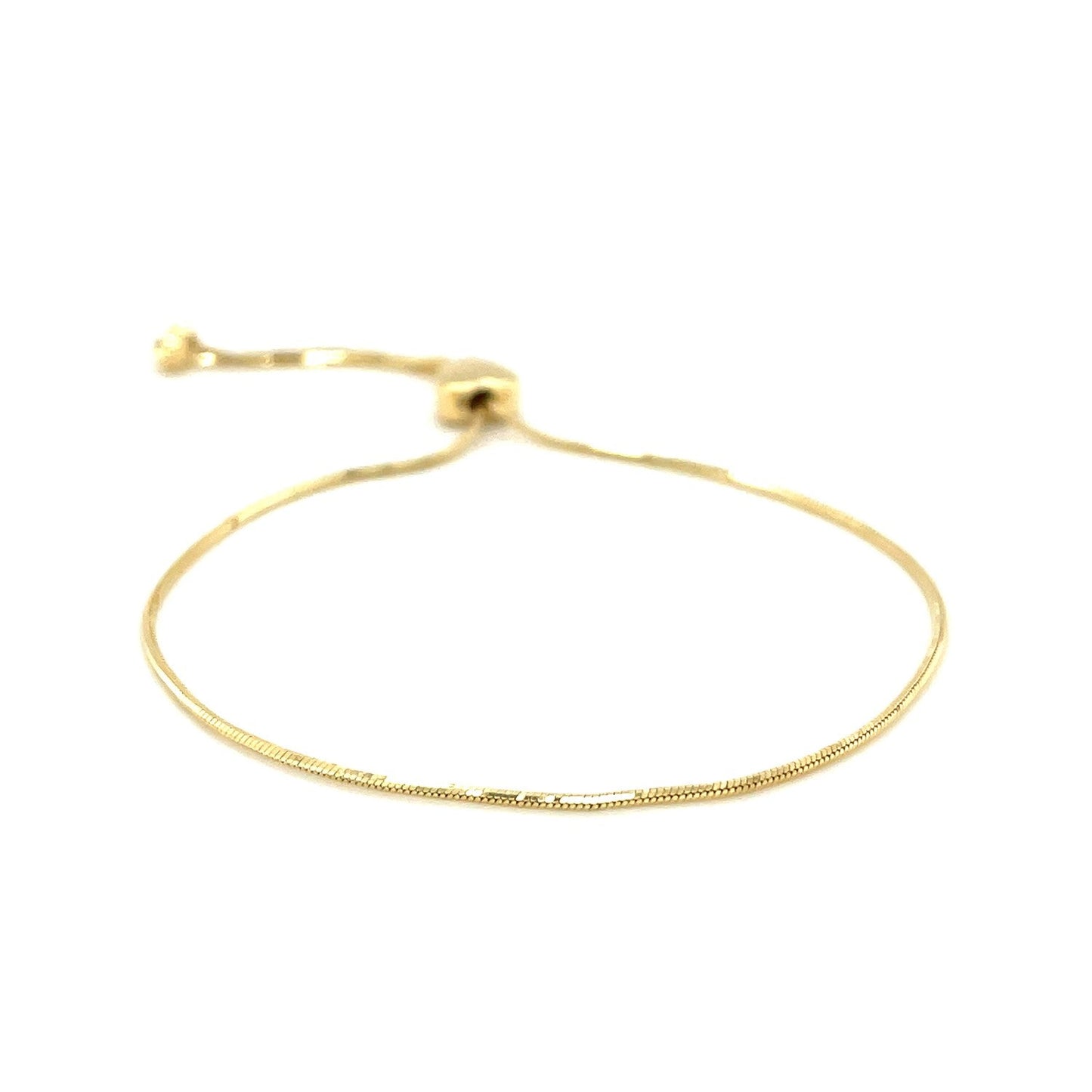 Pulsera de Oro Amarillo de 14k Ajustable Estilo Lariat con Motivo de Corazón
