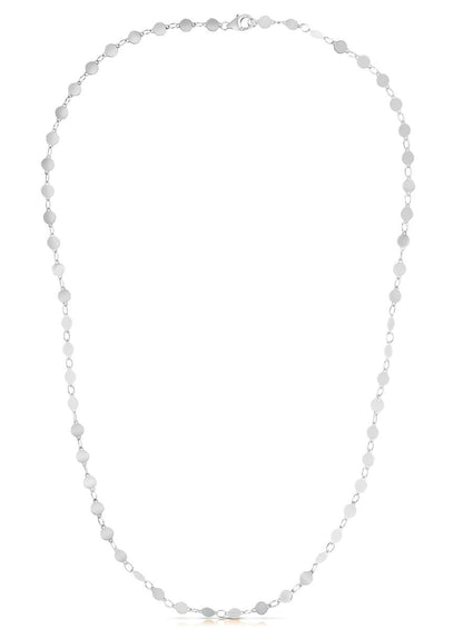 Collar de oro blanco de 14k con círculos pulidos