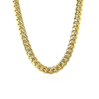 Cadena Cubana Clásica Sólida de Oro Amarillo de 14k y 5.0mm