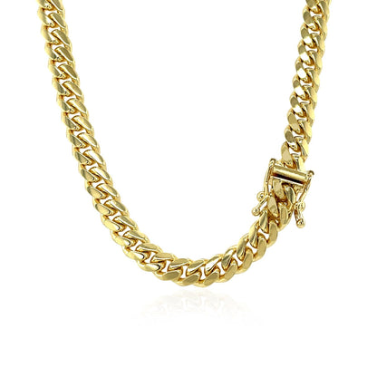 Cadena Cubana Clásica Sólida de Oro Amarillo de 14k y 5.0mm