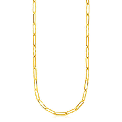 Cadena de eslabones ovalados texturizada de oro amarillo de 14k (3.5mm)