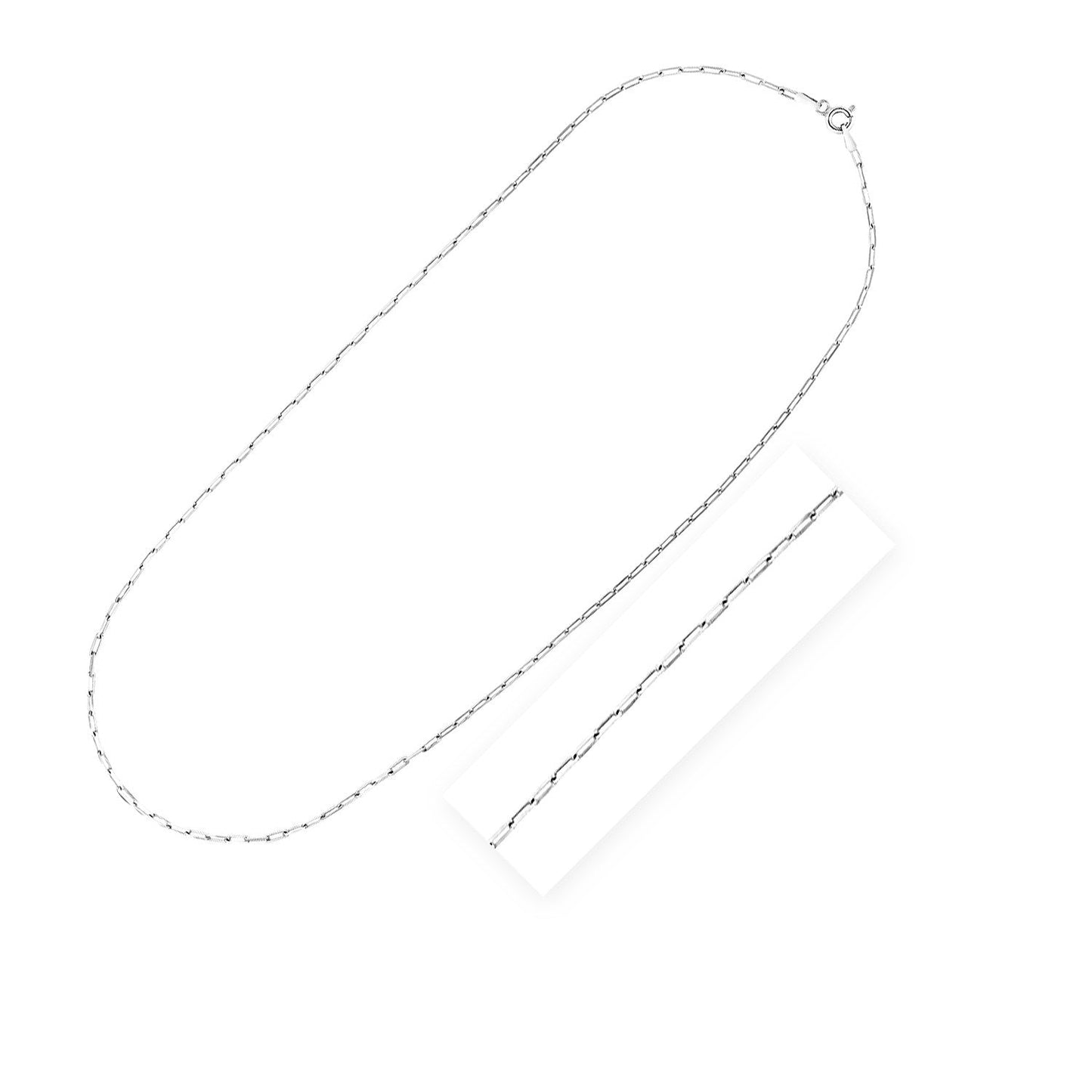 Cadena de eslabones ovalados de plata de ley con baño de rodio (1,8 mm)