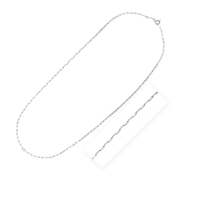 Cadena de eslabones ovalados de plata de ley con baño de rodio (1,8 mm)