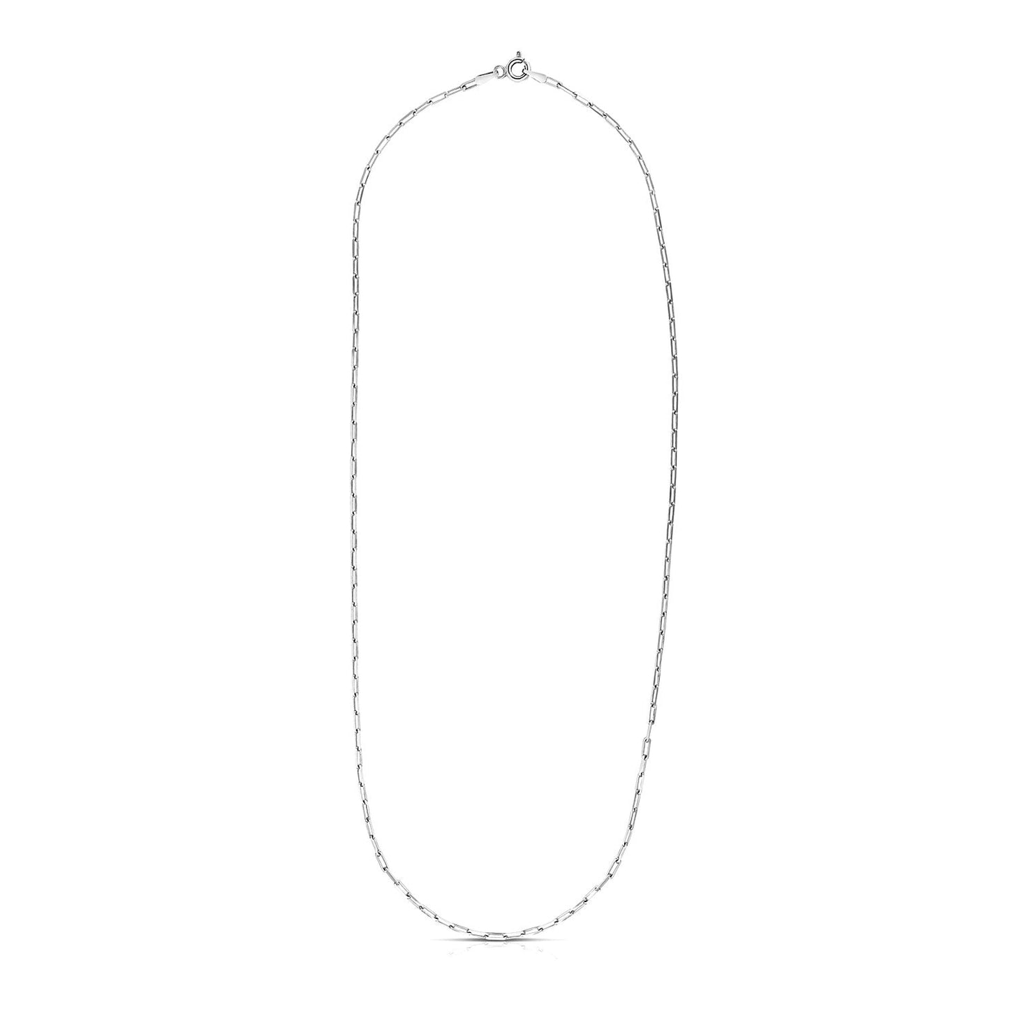 Cadena de eslabones ovalados de plata de ley con baño de rodio (1,8 mm)