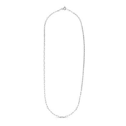 Cadena de eslabones ovalados de plata de ley con baño de rodio (1,8 mm)