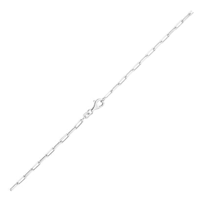 Cadena de eslabones ovalados de plata de ley con baño de rodio (1,8 mm)