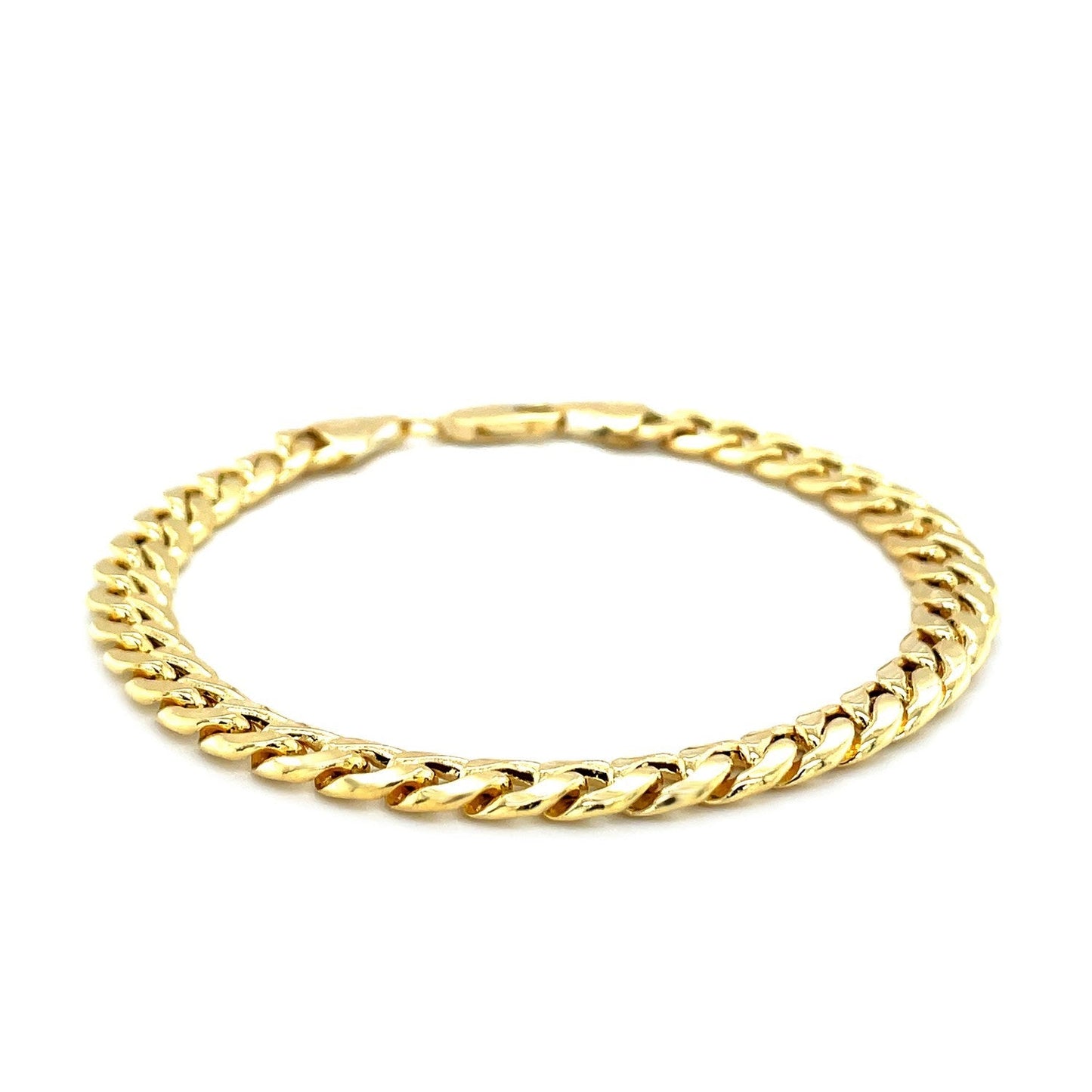 Pulsera semimaciza cubana de oro amarillo de 10k (6.60 mm)