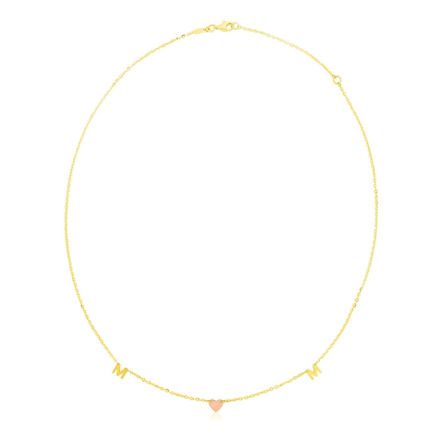 Collar de mamá en oro amarillo y rosa de 14k
