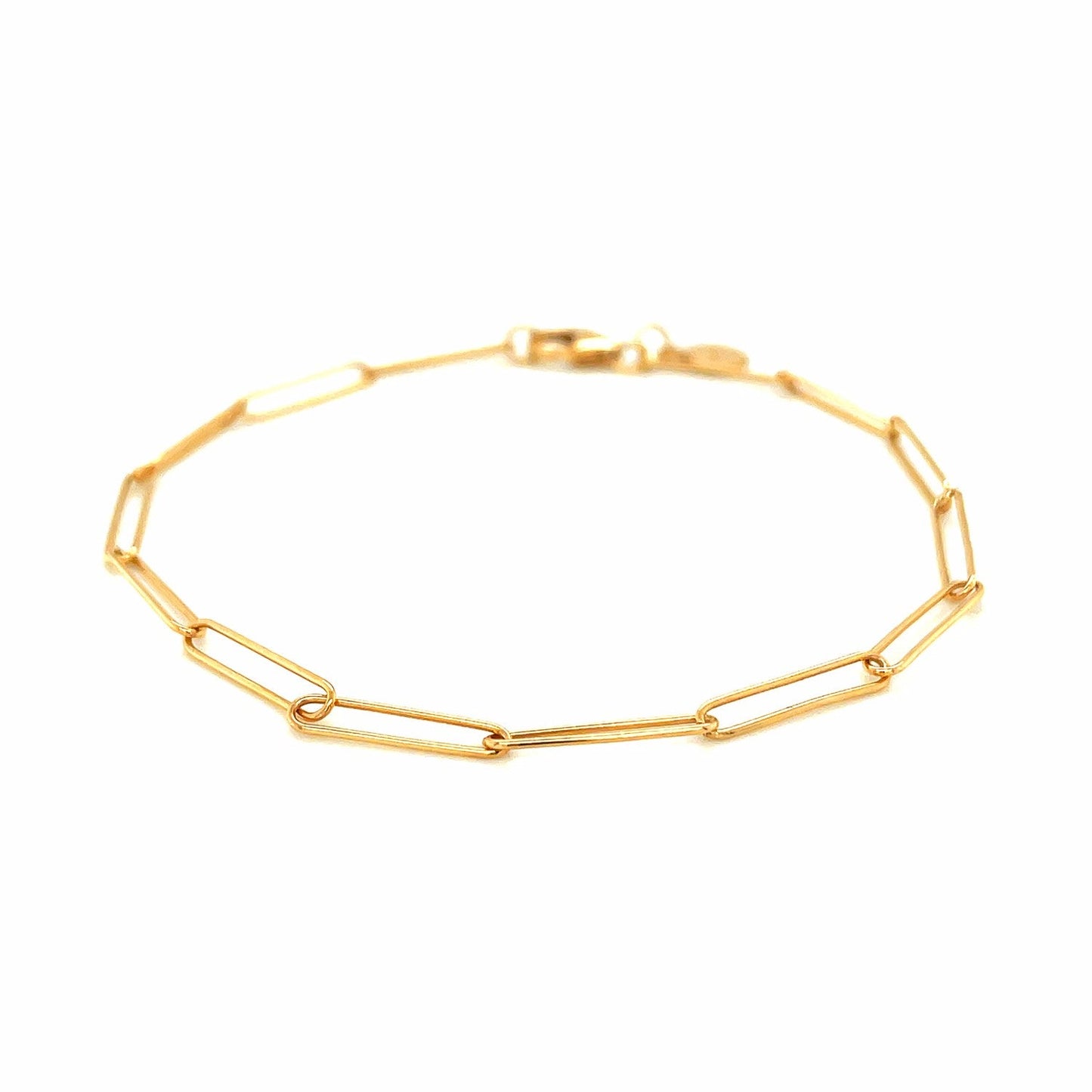 Pulsera de clip de oro amarillo de 14k (2,7 mm)