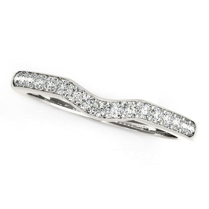 Anillo de boda de oro blanco de 14k estilo curvo (1/4 cttw)