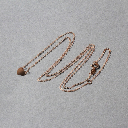 Collar Mini Corazón Pulido Oro Rosa 14k
