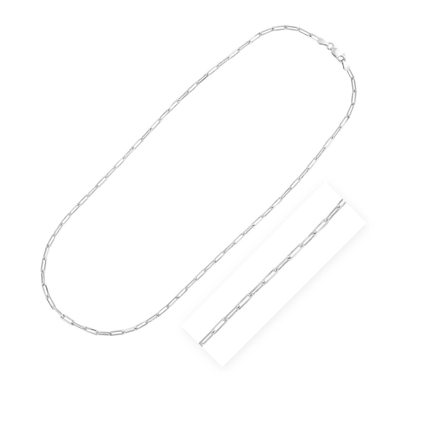 Cadena de plata esterlina con baño de rodio, diseño de clip (3.0 mm)