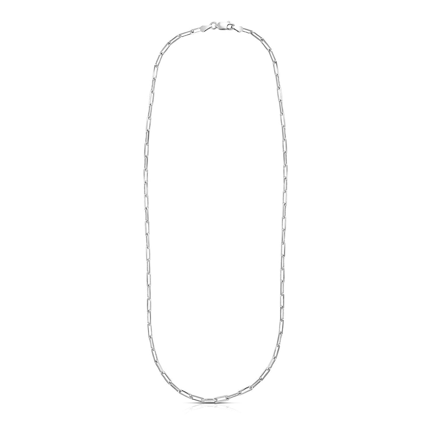 Cadena de plata esterlina con baño de rodio, diseño de clip (3.0 mm)