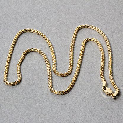 Cadena redonda sólida de oro amarillo de 14k de 2.5 mm