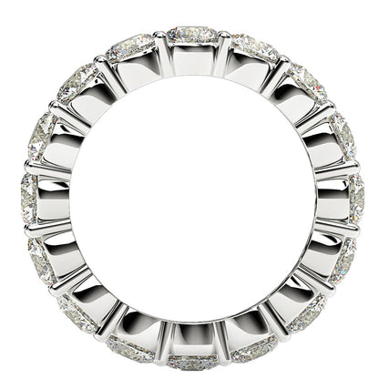 Anillo de eternidad de diamantes redondos cultivados en laboratorio de oro blanco de 14k (4 ct de peso total FG/VS2)