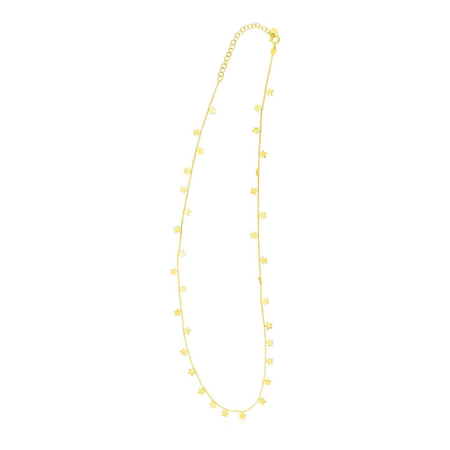 Cadena de oro amarillo de 14K con estrellas colgantes