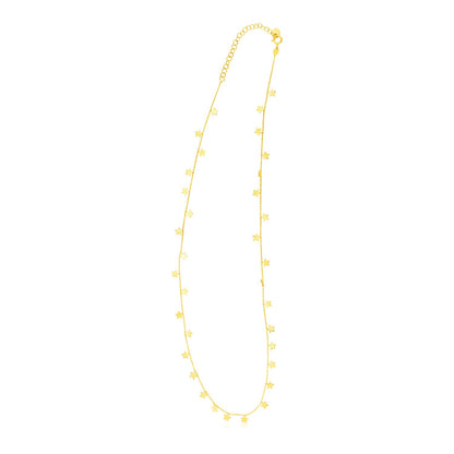 Cadena de oro amarillo de 14K con estrellas colgantes