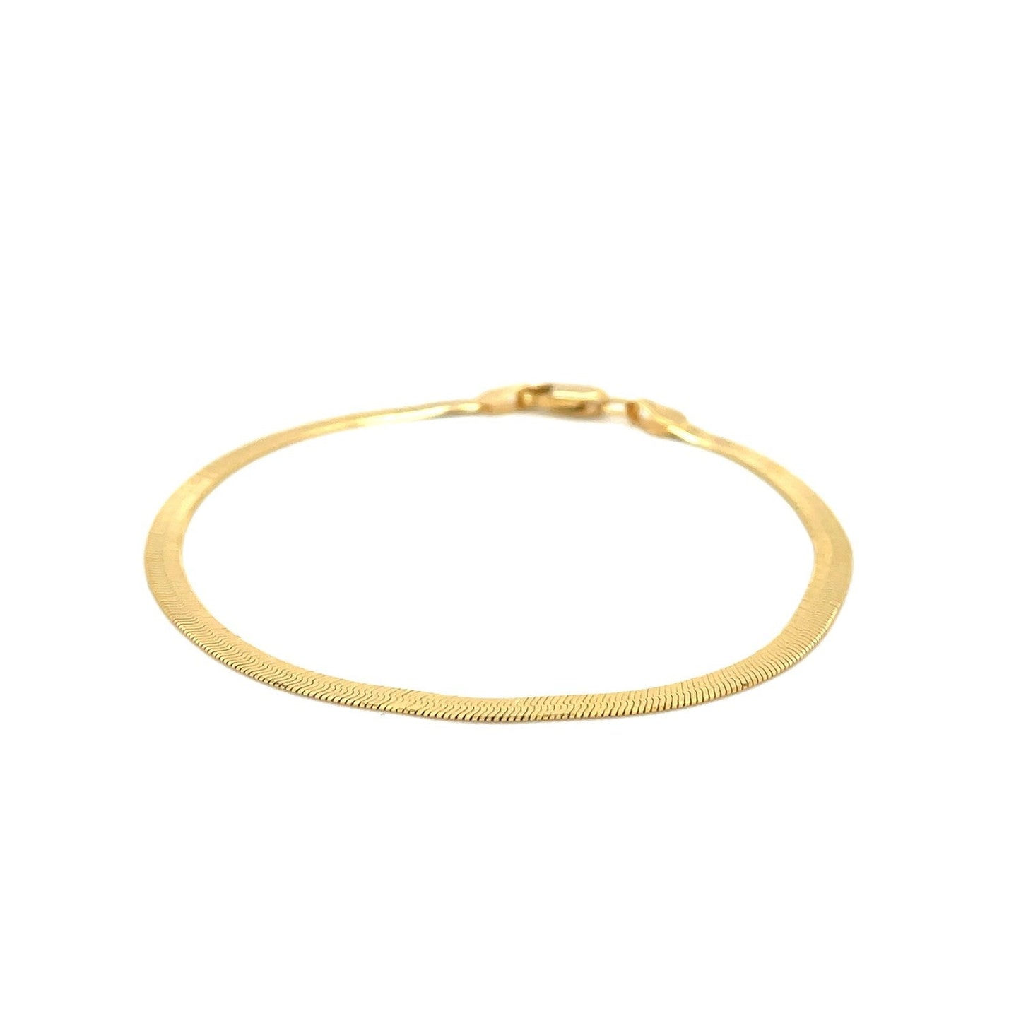 Tobillera de espiga superflexible de oro amarillo de 14k y 1,5 mm