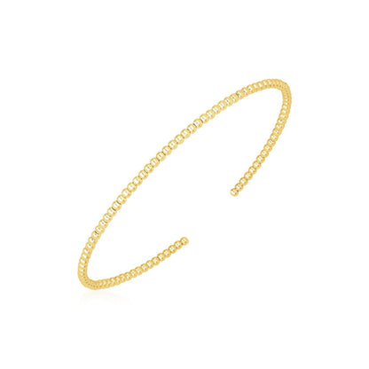 Brazalete esclava de oro amarillo de 14k pulido de bolitas (2mm)