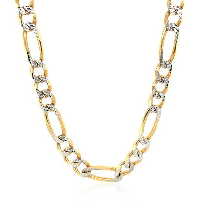 Cadena Figaro maciza de oro amarillo de 14K de 7.0mm
