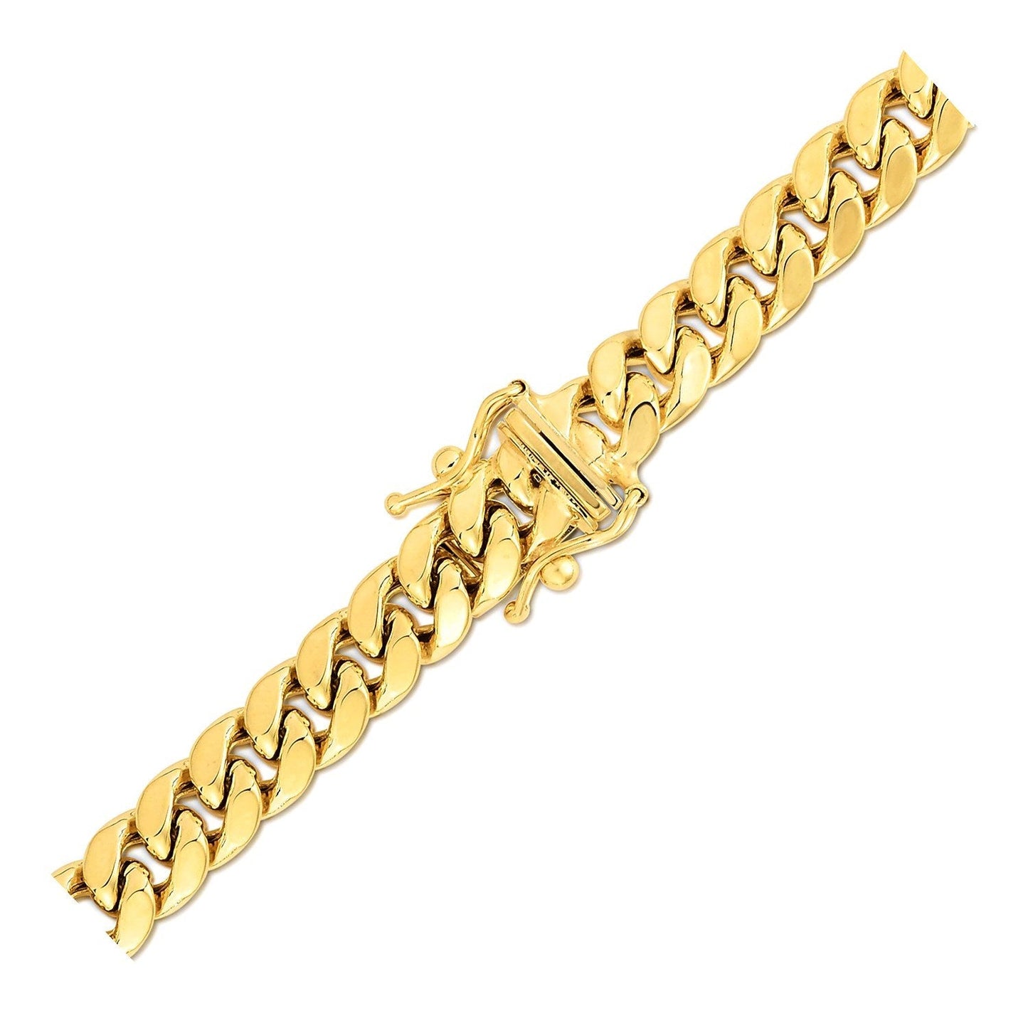 Cadena cubana Miami semirrígida de oro amarillo de 10k y 6,65 mm