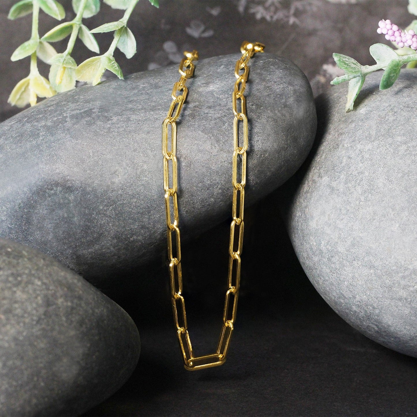 Cadena de eslabones de oro amarillo de 14 quilates (3,3 mm)