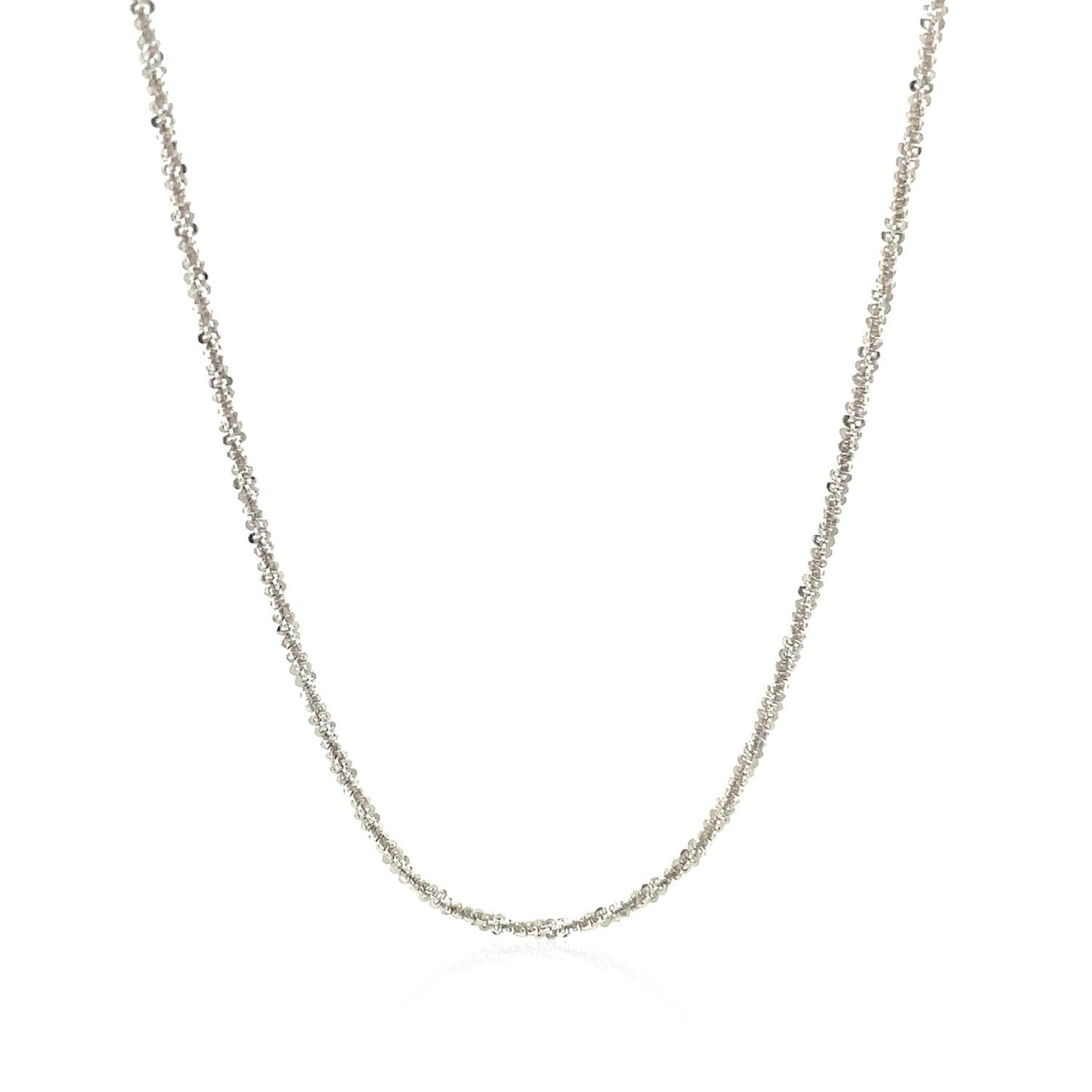 Cadena ajustable de plata de ley de 1,5 mm con brillo