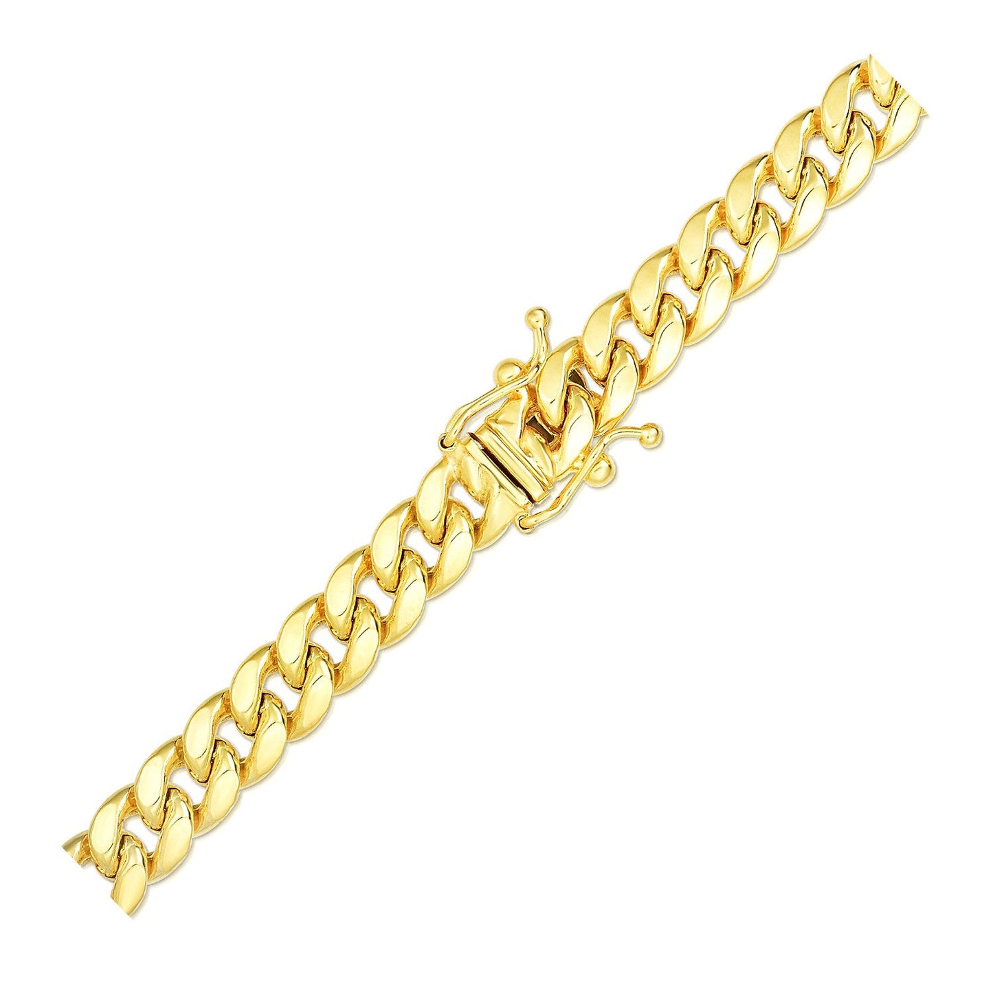 Cadena cubana Miami semirrígida de oro amarillo de 14k y 6,1 mm