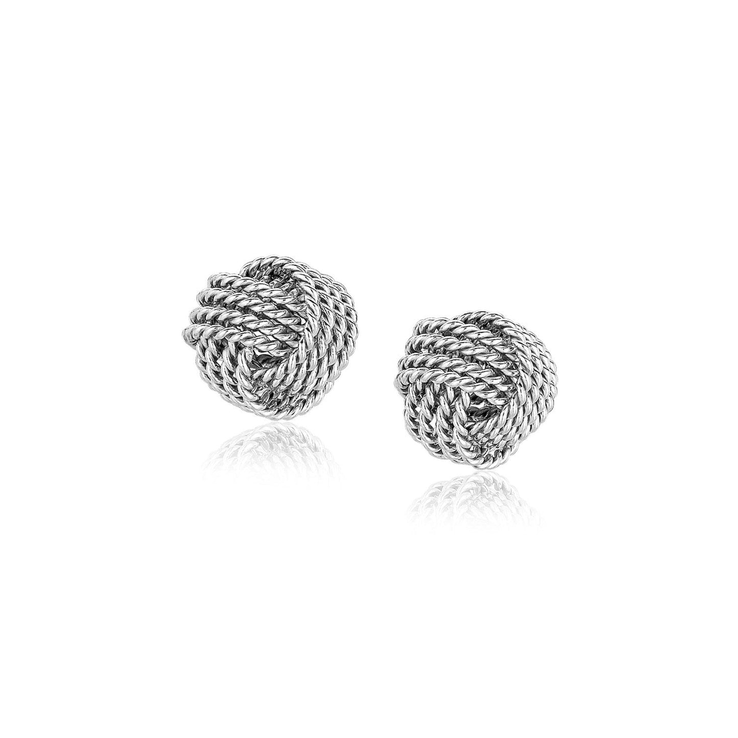 Pendientes de Plata de Ley con Nudo de Amor Texturizado