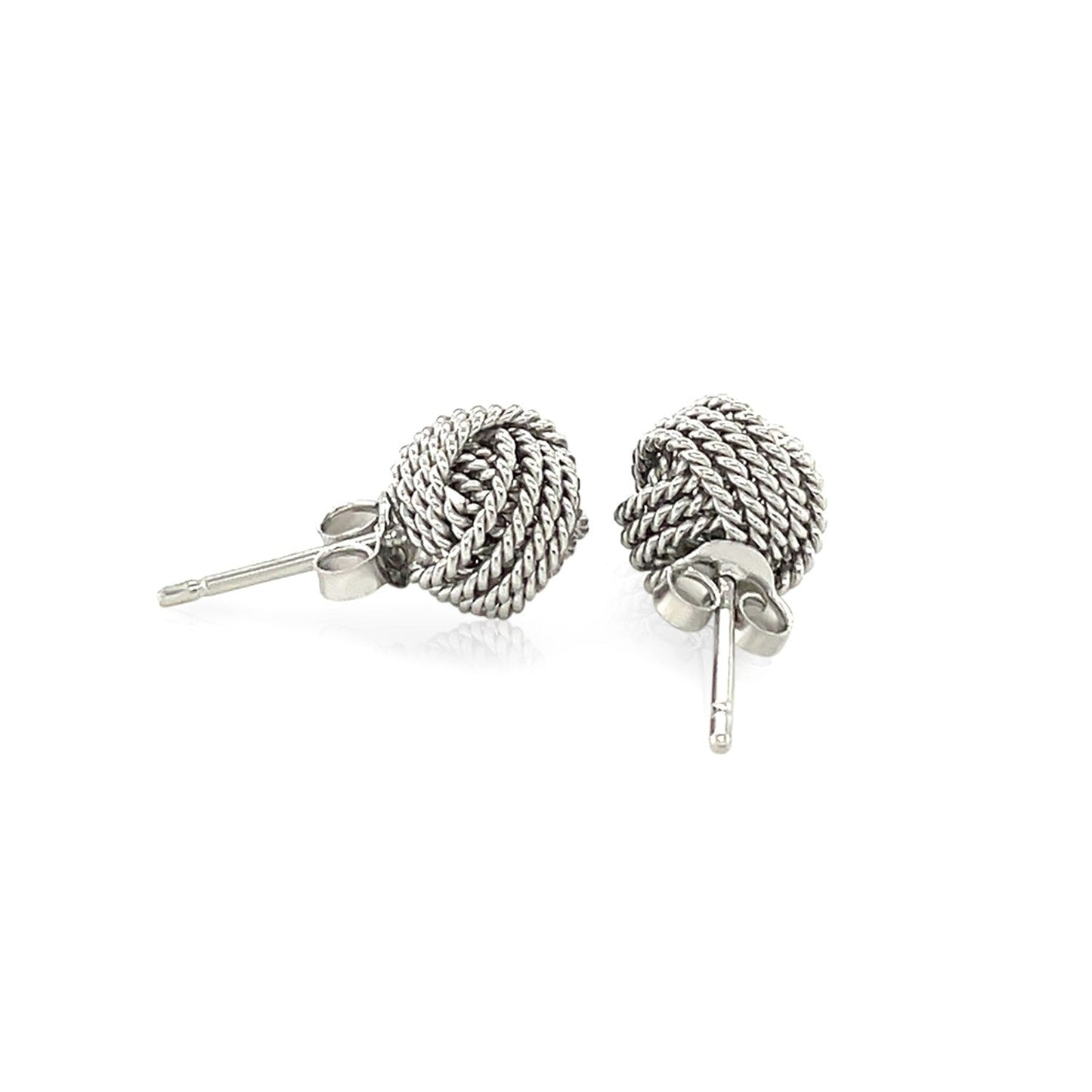 Pendientes de Plata de Ley con Nudo de Amor Texturizado