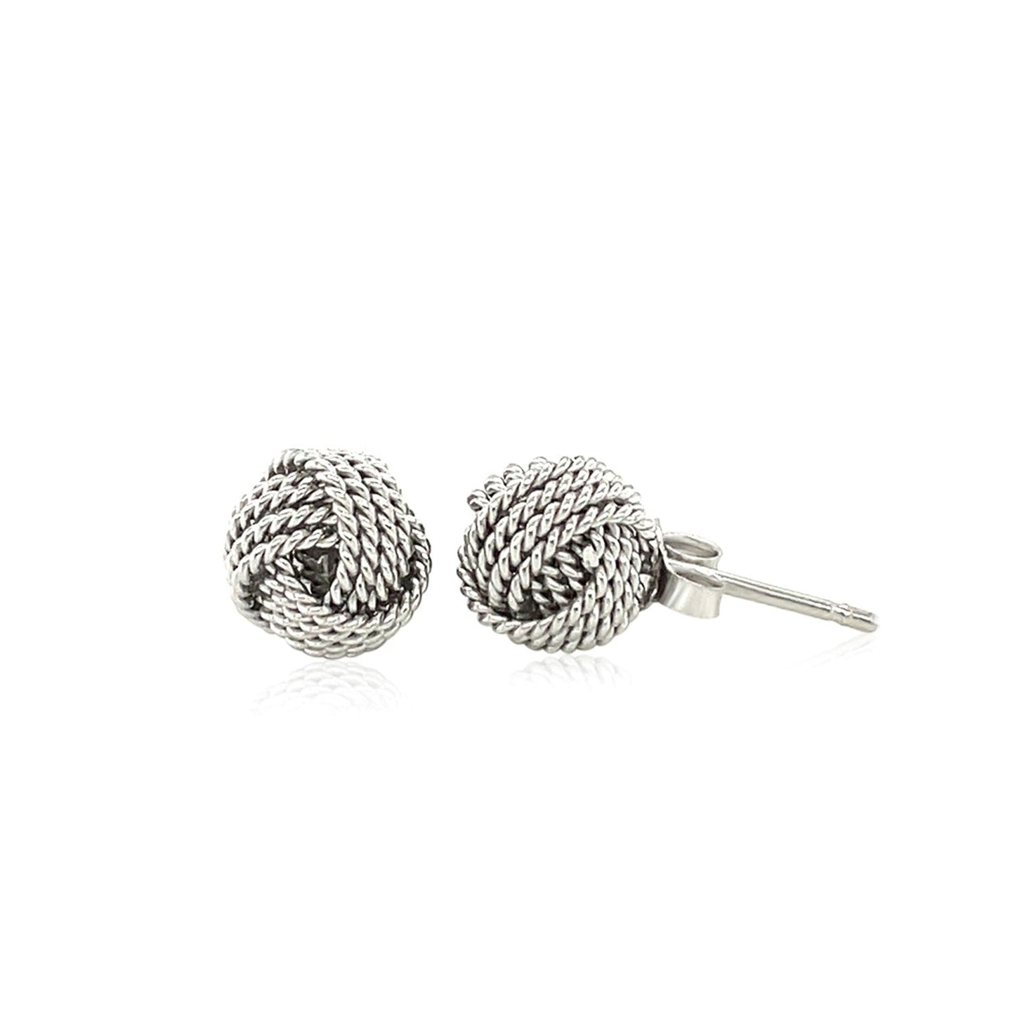 Pendientes de Plata de Ley con Nudo de Amor Texturizado