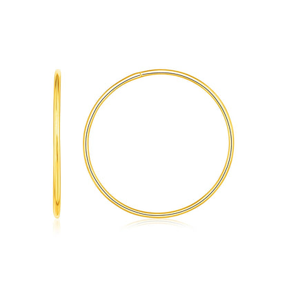 Pendientes de aro sin fin en oro amarillo de 14K