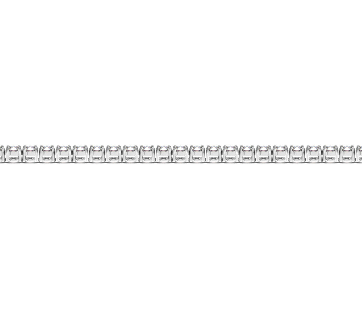 Pulsera de tenis de oro blanco de 14k con diamantes redondos cultivados en laboratorio (3 ct. pt. F/G VS2/SI1)