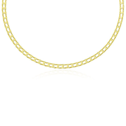 Cadena de oro amarillo de 14k para hombre con eslabones de diseño de riel