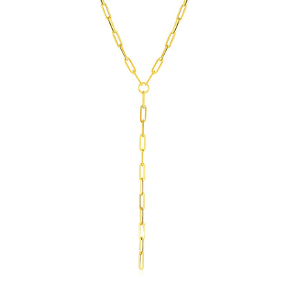 Collar con colgante de cadena de eslabones ovalados y oro amarillo de 14k