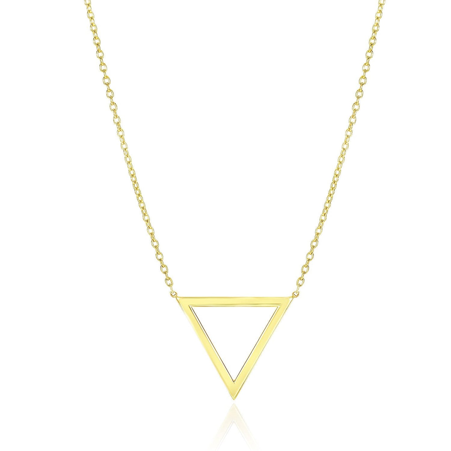 Collar de cadena con símbolo Delta de oro amarillo de 14k