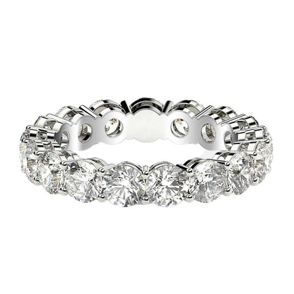 Anillo de Eternidad con Diamantes Redondos Cultivados en Laboratorio de Oro Blanco de 14k (3 quilates, FG/VS2)