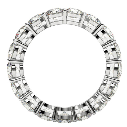 Anillo de Eternidad con Diamantes Redondos Cultivados en Laboratorio de Oro Blanco de 14k (3 quilates, FG/VS2)